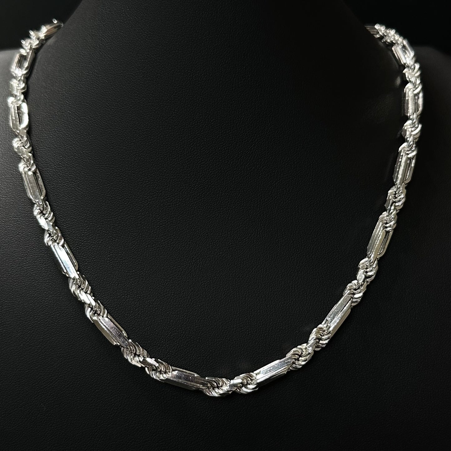6MM Sterling Silver Figarope Milano Chain