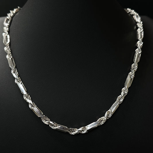 6MM Sterling Silver Figarope Milano Chain