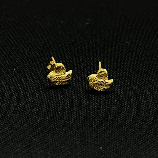 23k Gold Swan Stud Earrings
