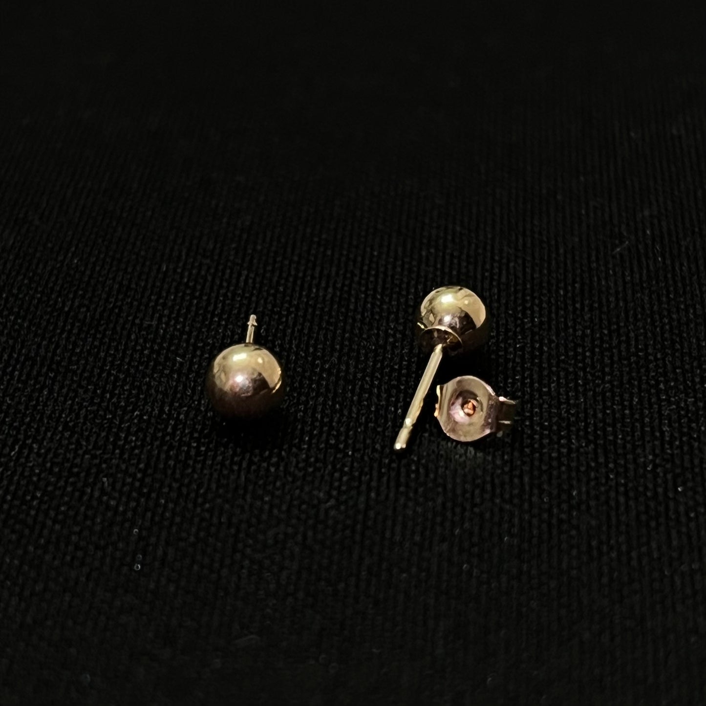 14k Gold Bead Stud Earrings