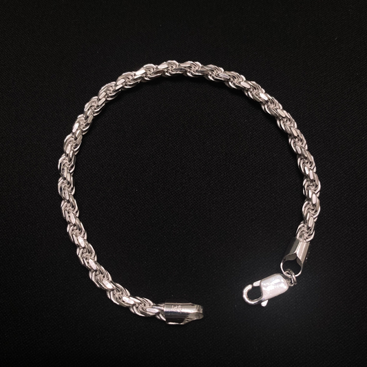 5MM Sterling Silver Rope Bracelet