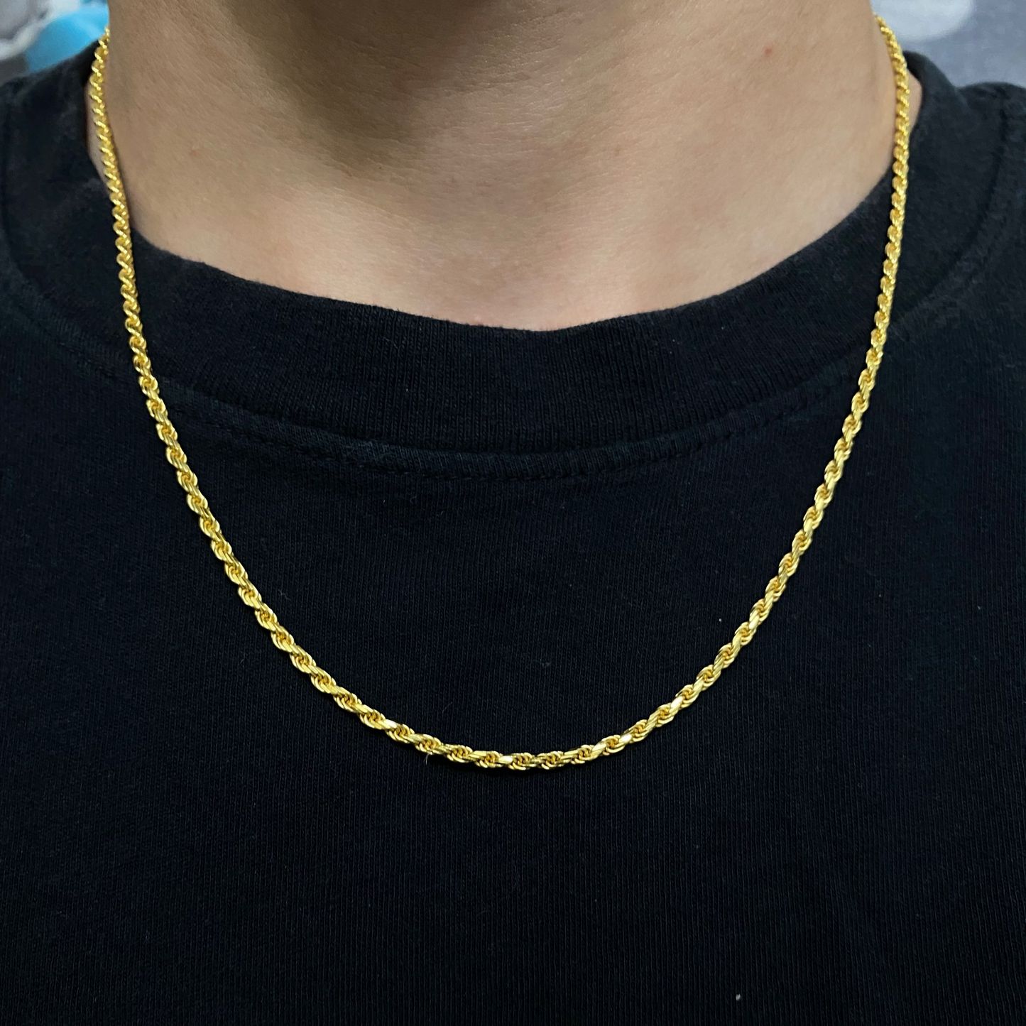 2MM Sterling Silver Vermeil Rope Chain