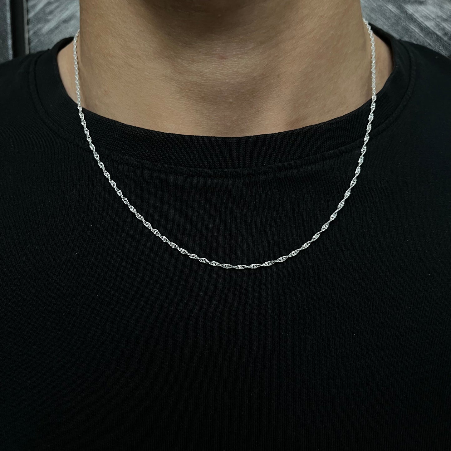 2MM Sterling Silver Singapore Rope Chain