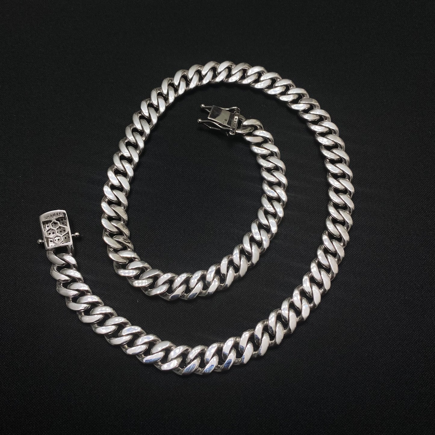 9.5MM Sterling Silver Iced Out Miami Cuban Link Chain