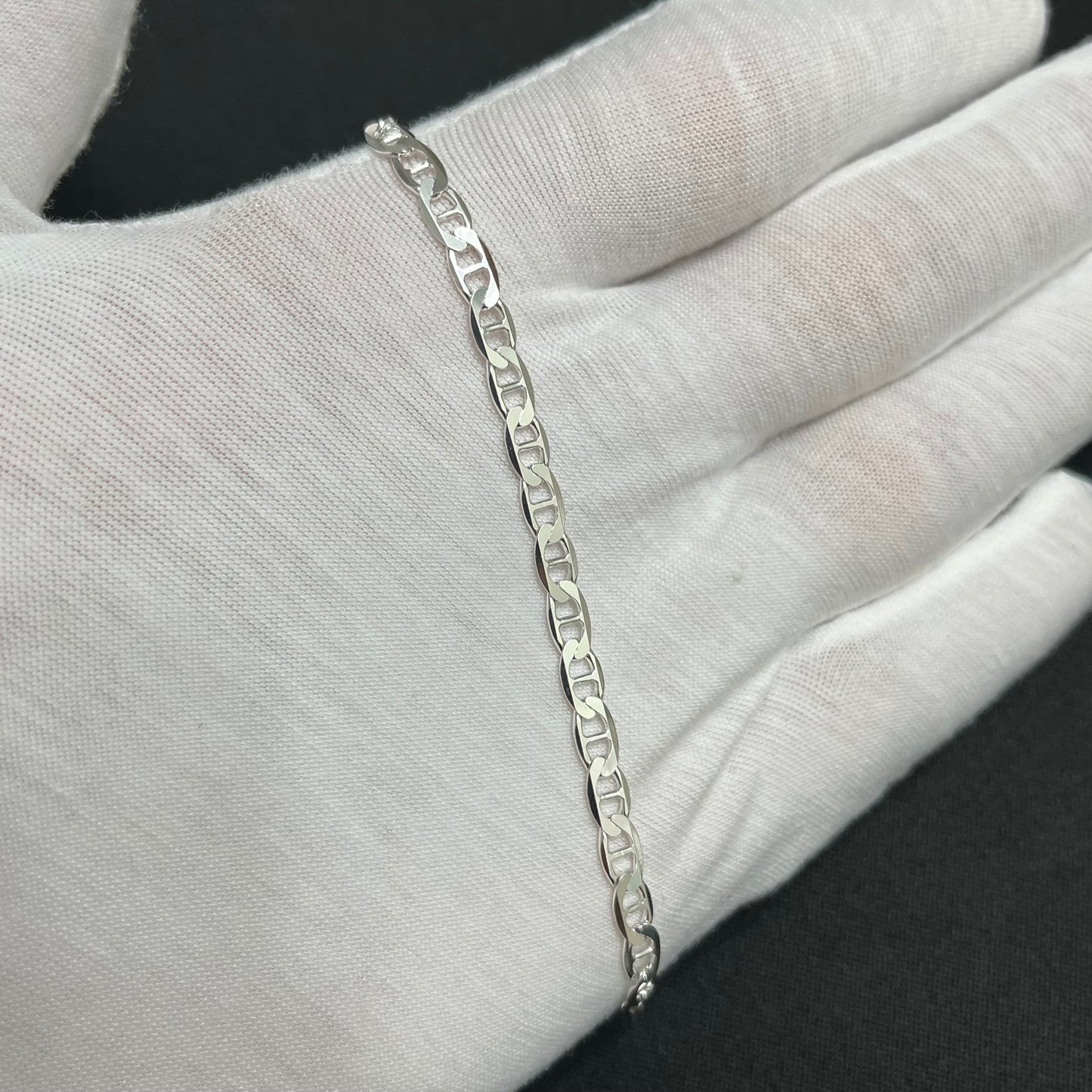 4MM Sterling Silver Mariner Bracelet