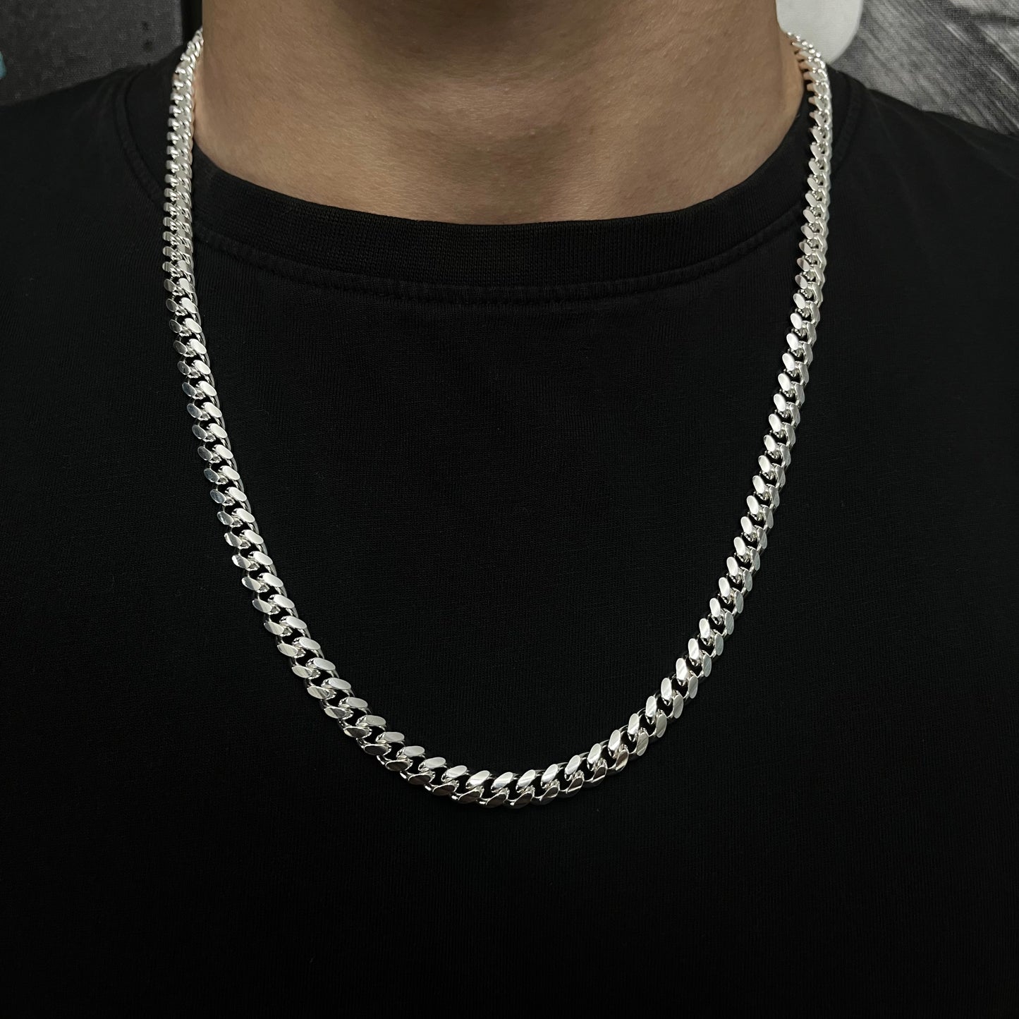 7MM Sterling Silver Miami Cuban Link Chain