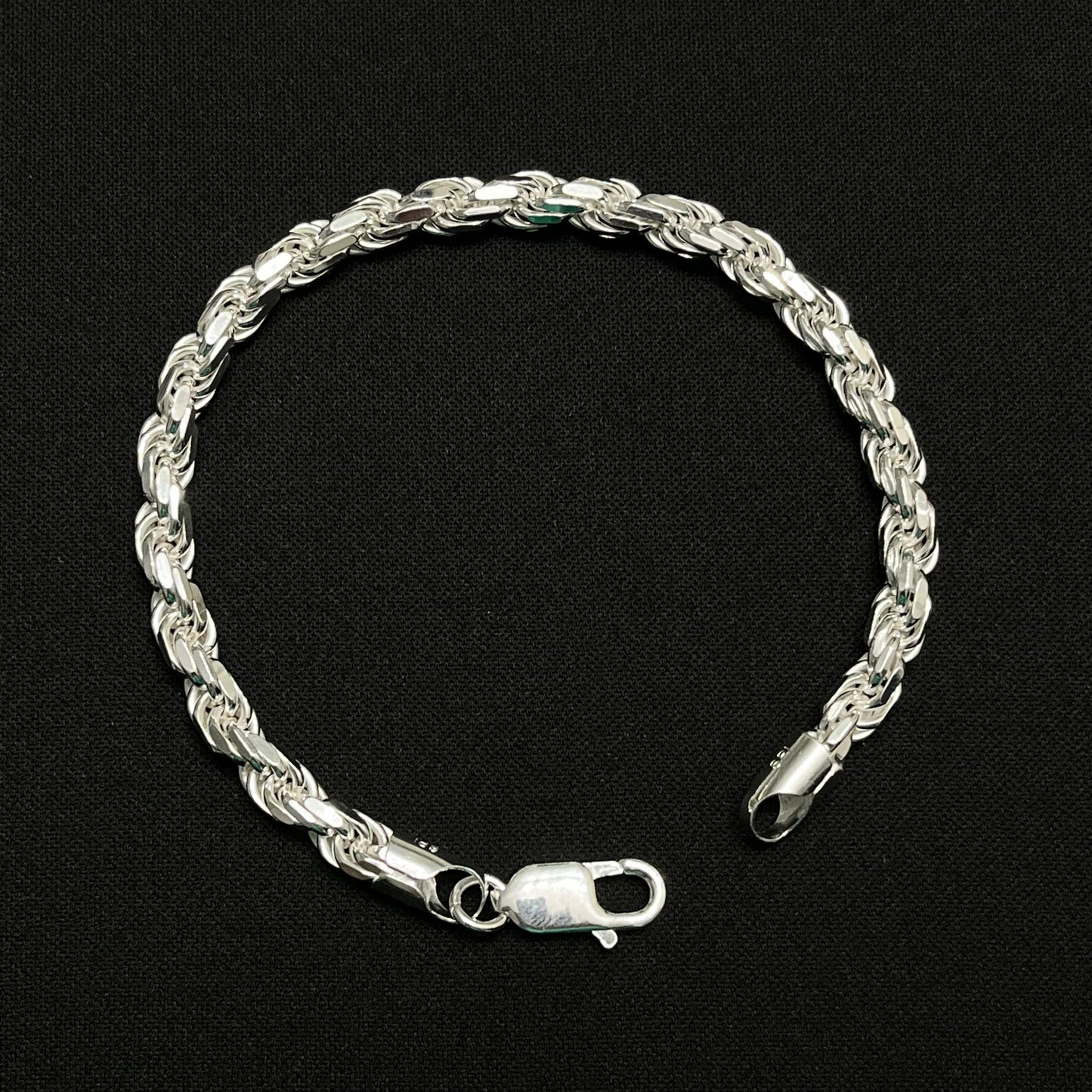 5.5MM Sterling Silver Rope Bracelet