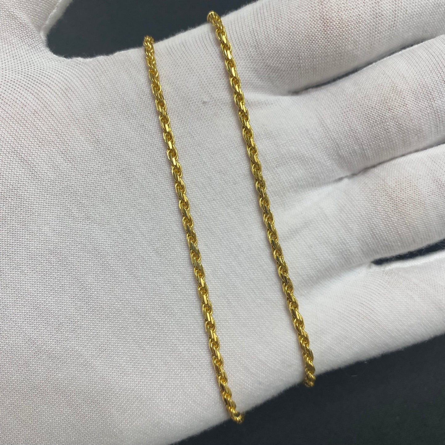 2MM Sterling Silver Vermeil Rope Chain