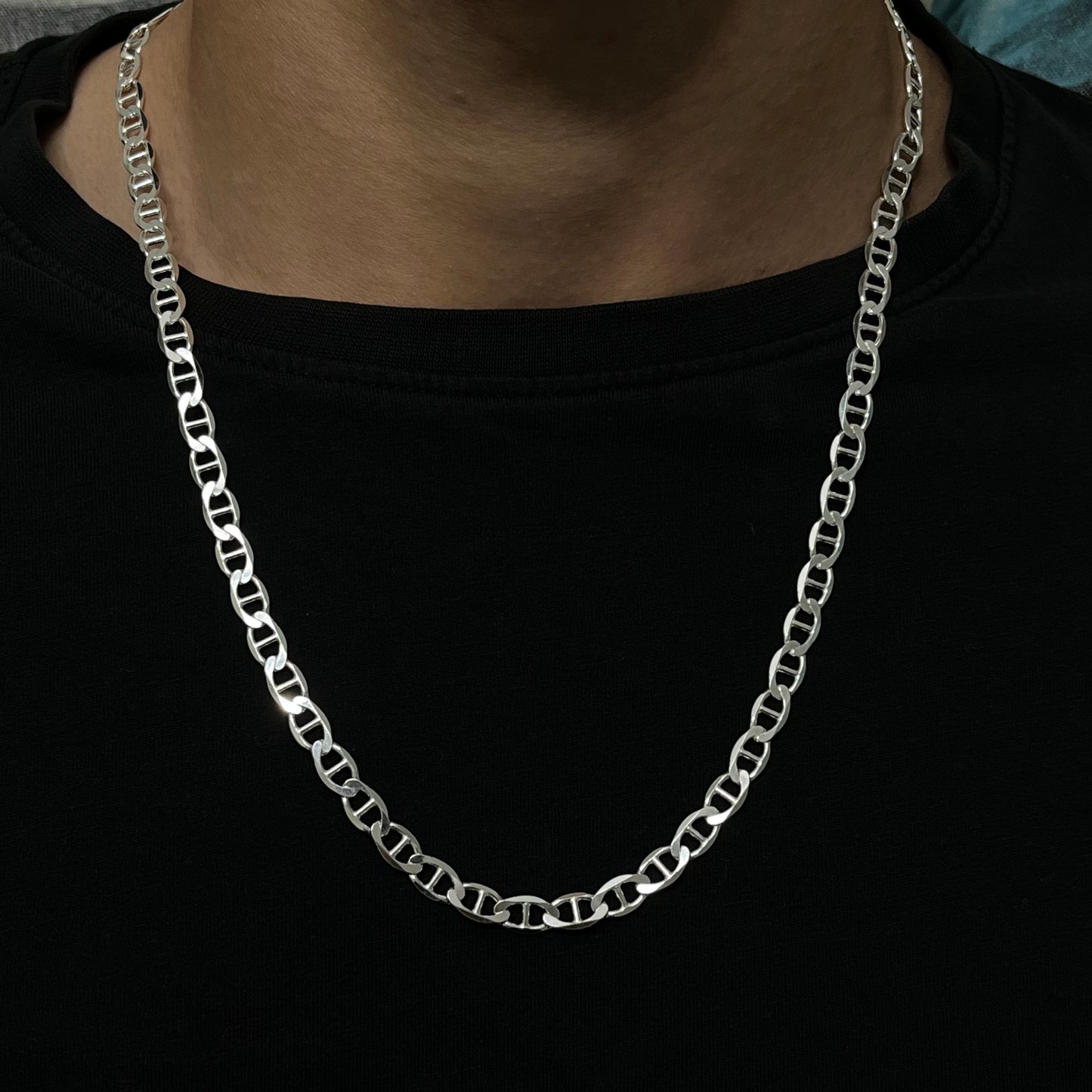 6MM Sterling Silver Mariner Chain