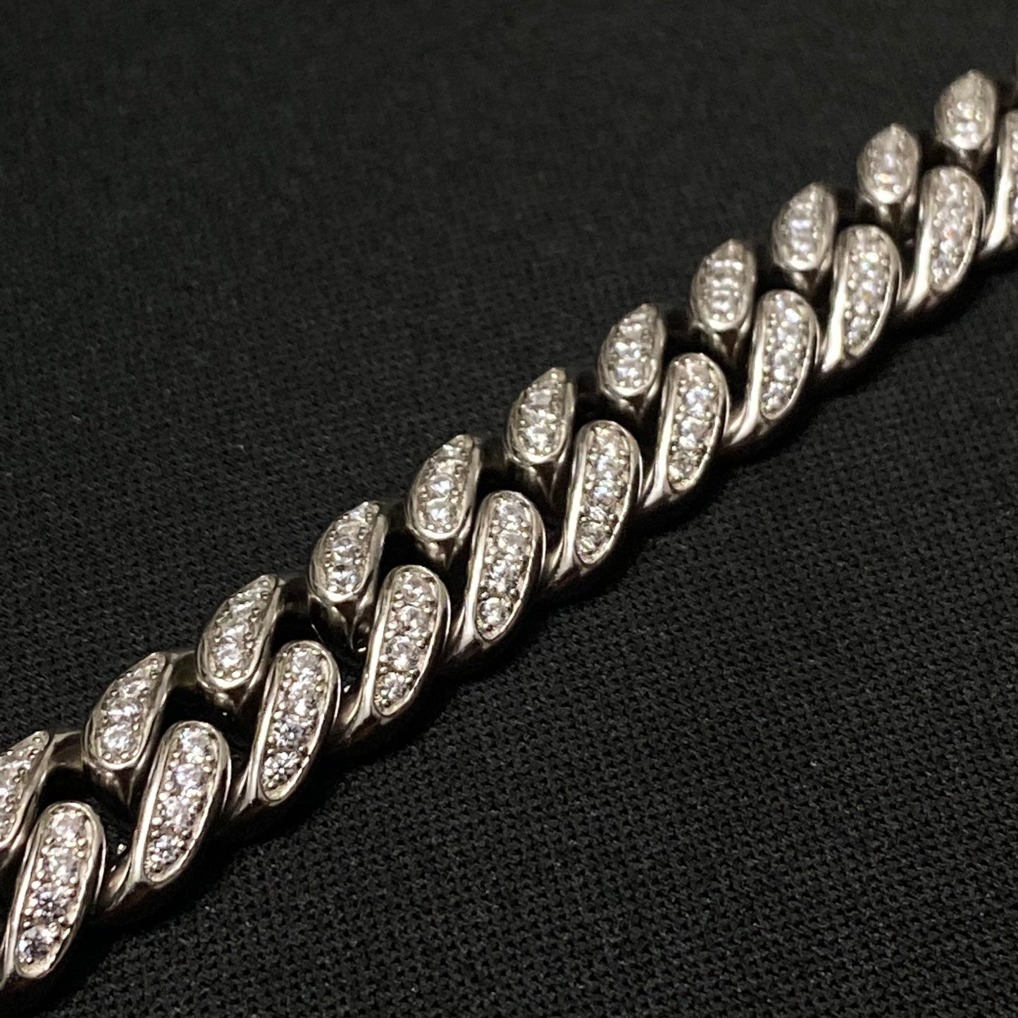 9.5MM Sterling Silver Iced Out Miami Cuban Link Chain